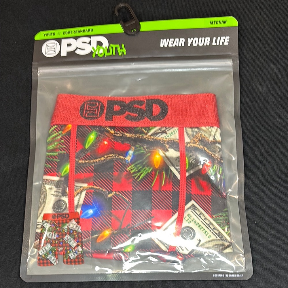 PSD Youth Red and Black Checkered Boxer Briefs